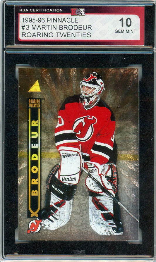 1995/96 Pinnacle Martin Brodeur Roaring Twenties Graded Card #3 KSA 10