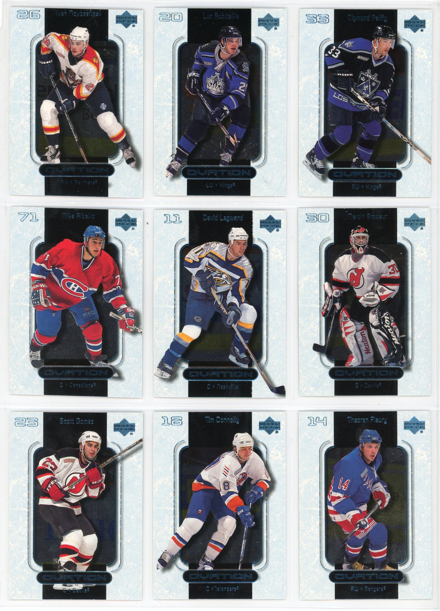 1999/2000 Upper Deck Standing Ovation NHL Hockey Card Short Set (60 Cards)