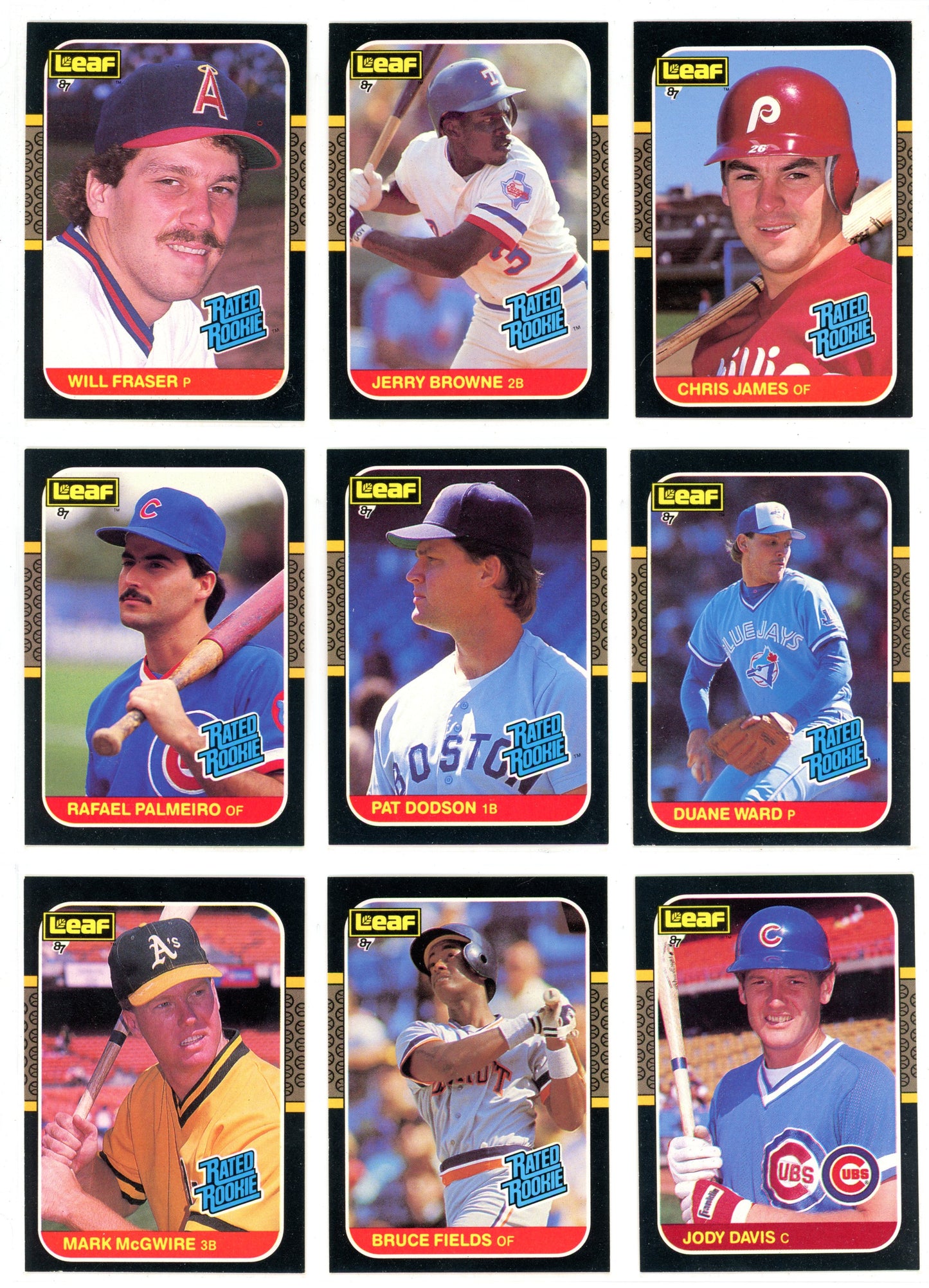 1987 Leaf Baseball Card Complete Set (264 Cards) + Roberto Clemente Puzzle Maddux, Bo Jackson RC High Grade!