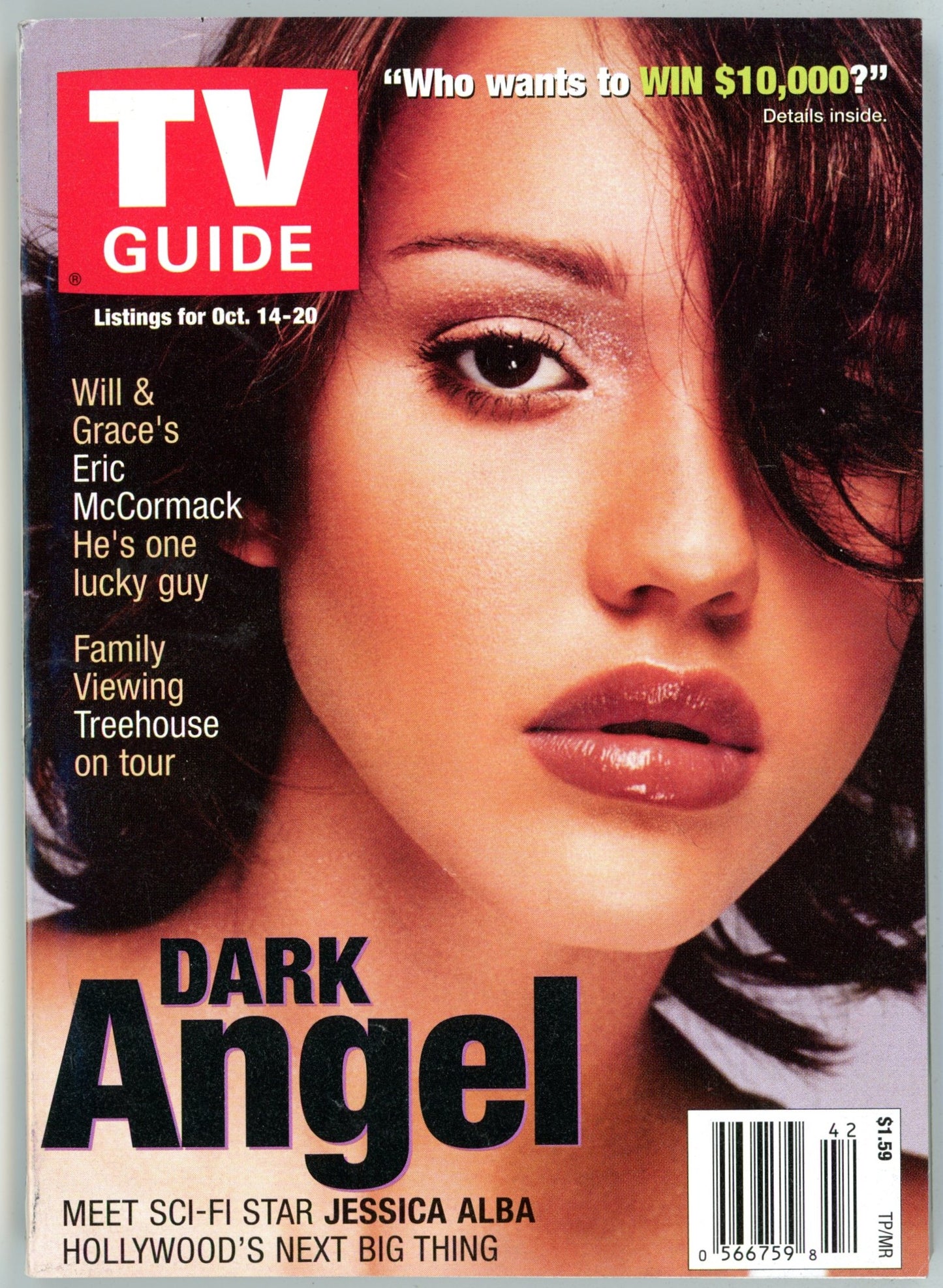 TV Guide Canada Vintage Magazine (October 14-20 2000) Newsstand Jessica Alba Cover