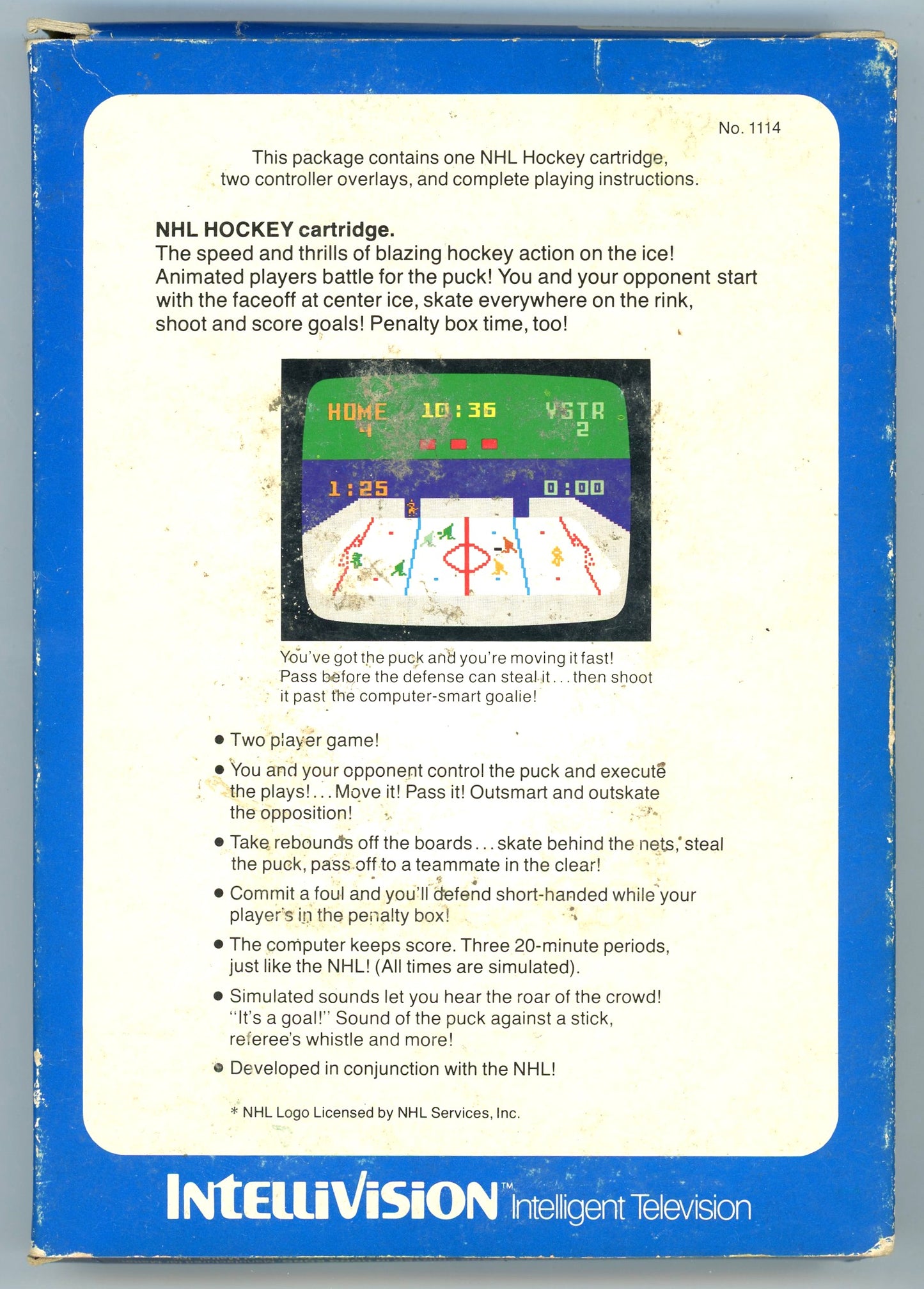 1979 Mattel Electronics NHL Hockey Intellivision Video Game Cartridge in Box