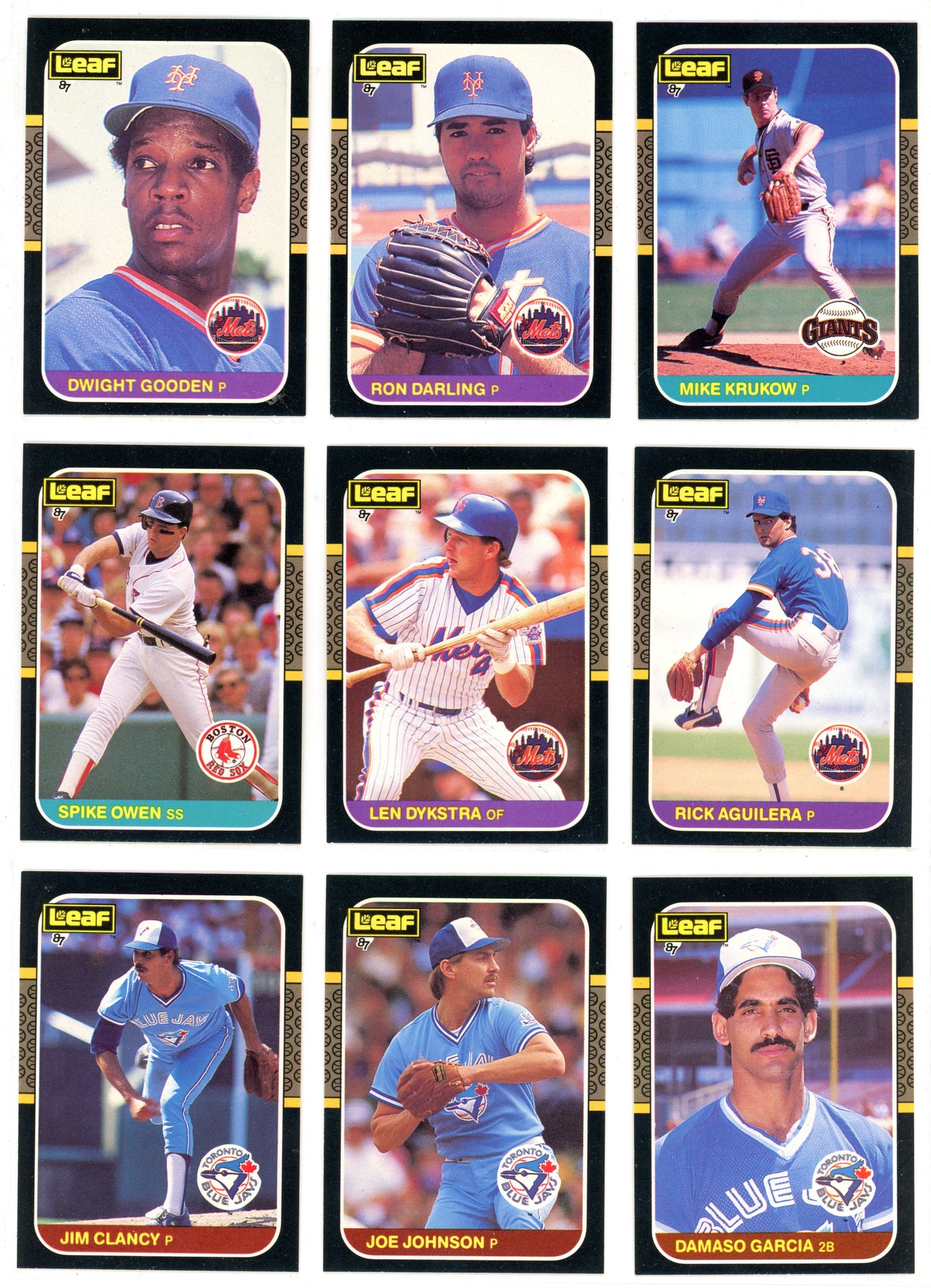 1987 Leaf Baseball Card Complete Set (264 Cards) + Roberto Clemente Puzzle Maddux, Bo Jackson RC High Grade!