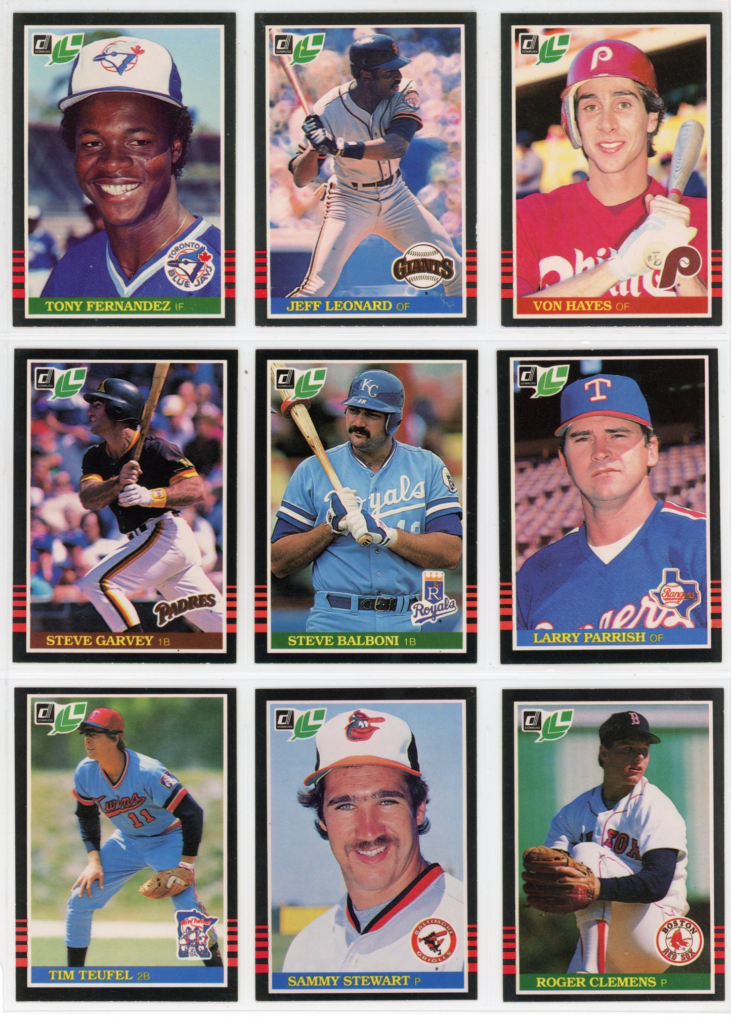 1985 Leaf Donruss Card MLB Baseball Card Complete Set (260 Cards)