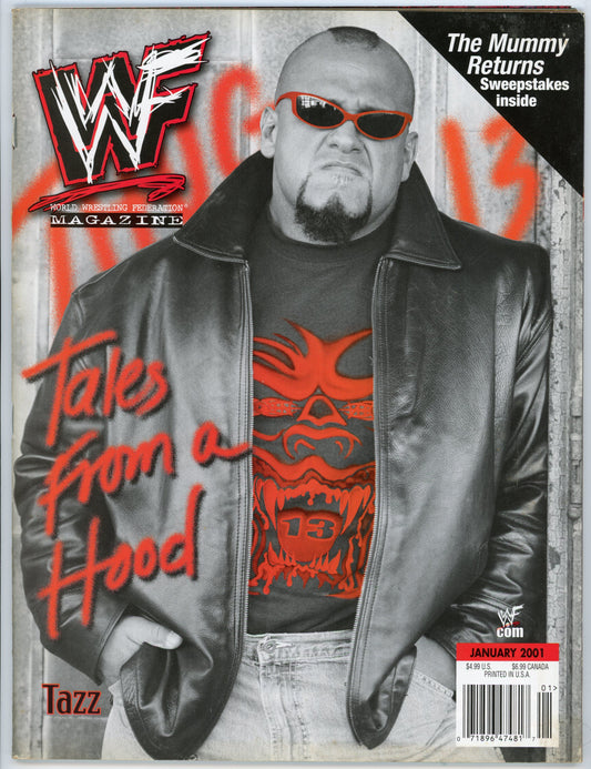 WWF WWE Vintage Wrestling Magazine (January 2001) Tazz Cover