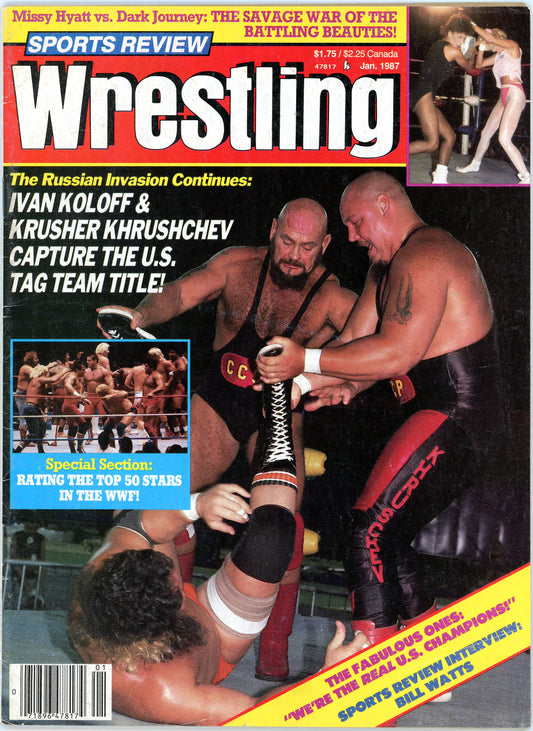 Sports Review Wrestling Vintage Magazine (January, 1987) Ivan Koloff, Krusher Khrushchev