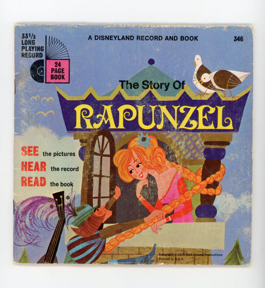 1971 Walt Disney Music of Canada The Story of Rapunzel 33RPM 7" Vintage Vinyl Record and Book