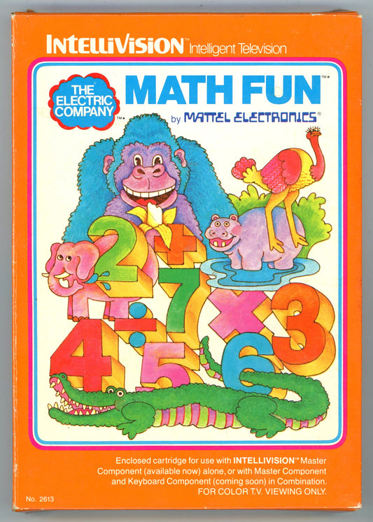 1979 Mattel Electronics The Electric Company Math Fun Intellivision Video Game Cartridge in Box