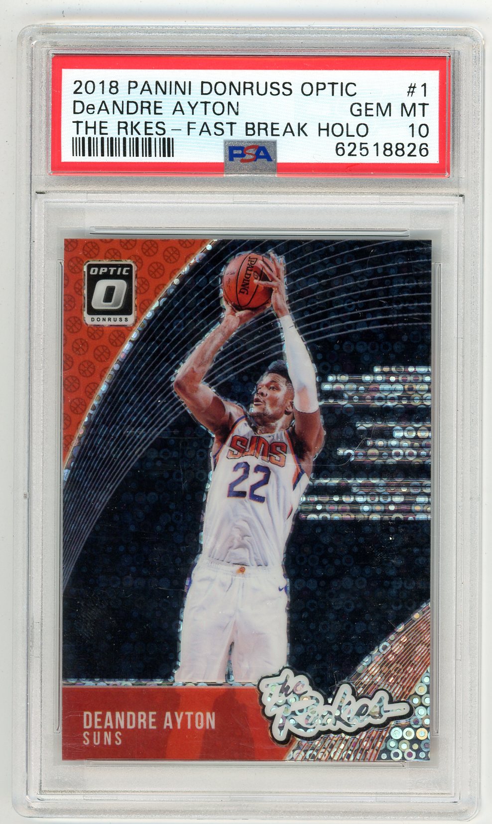 2018 Panini Donruss Optic DeAndre Ayton Holo Graded Rookie Card #1 PSA 10