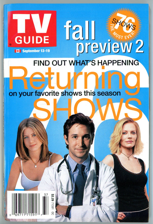 TV Guide Canada Vintage Magazine (September 13-19 2003) Newsstand Fall Preview 2