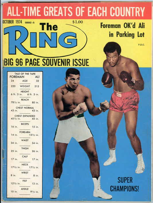 The Ring Vintage Boxing Magazine (October 1974) George Foreman / Muhammad Ali