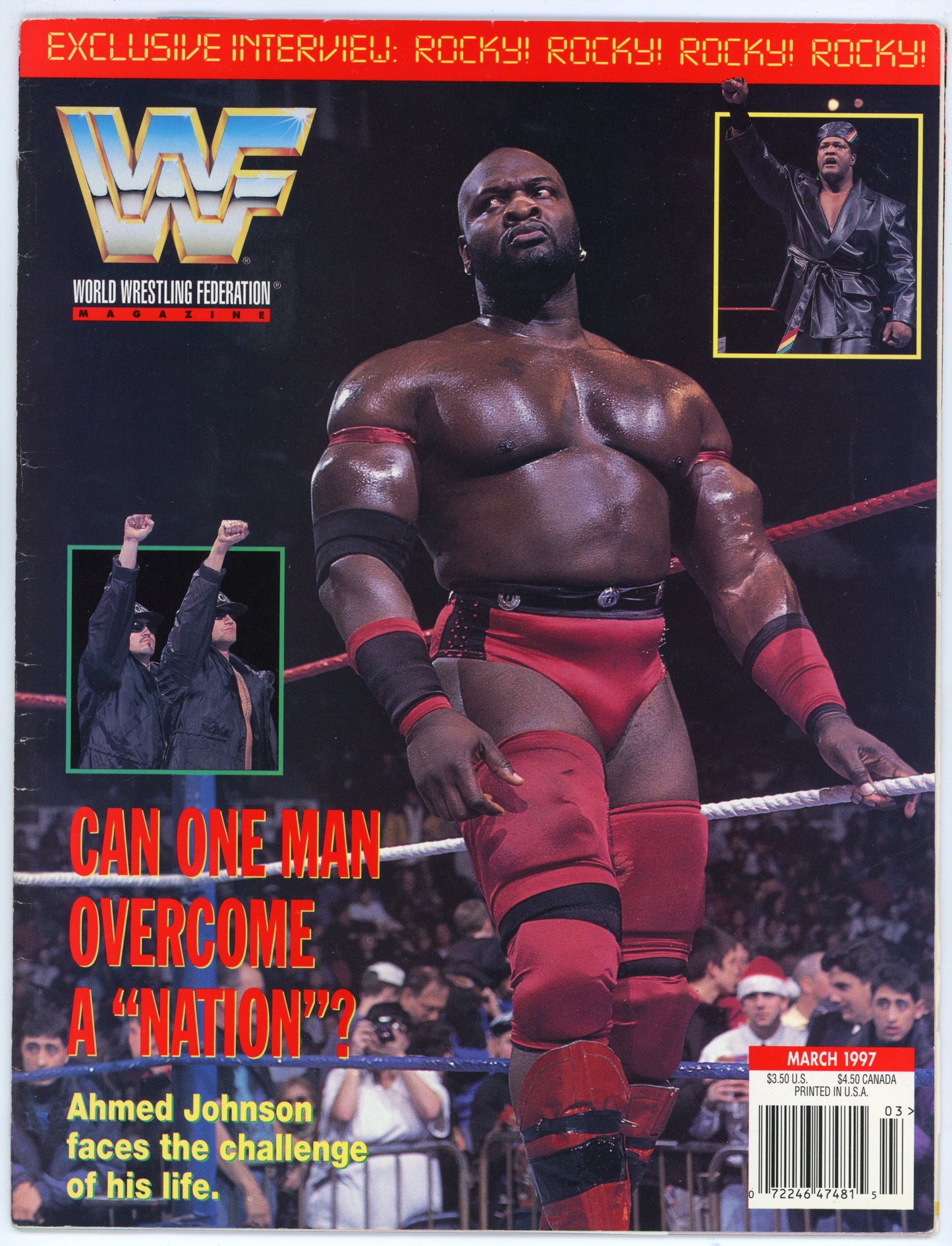 WWF WWE Vintage Wrestling Magazine (March 1997) Ahmed Johnson Cover