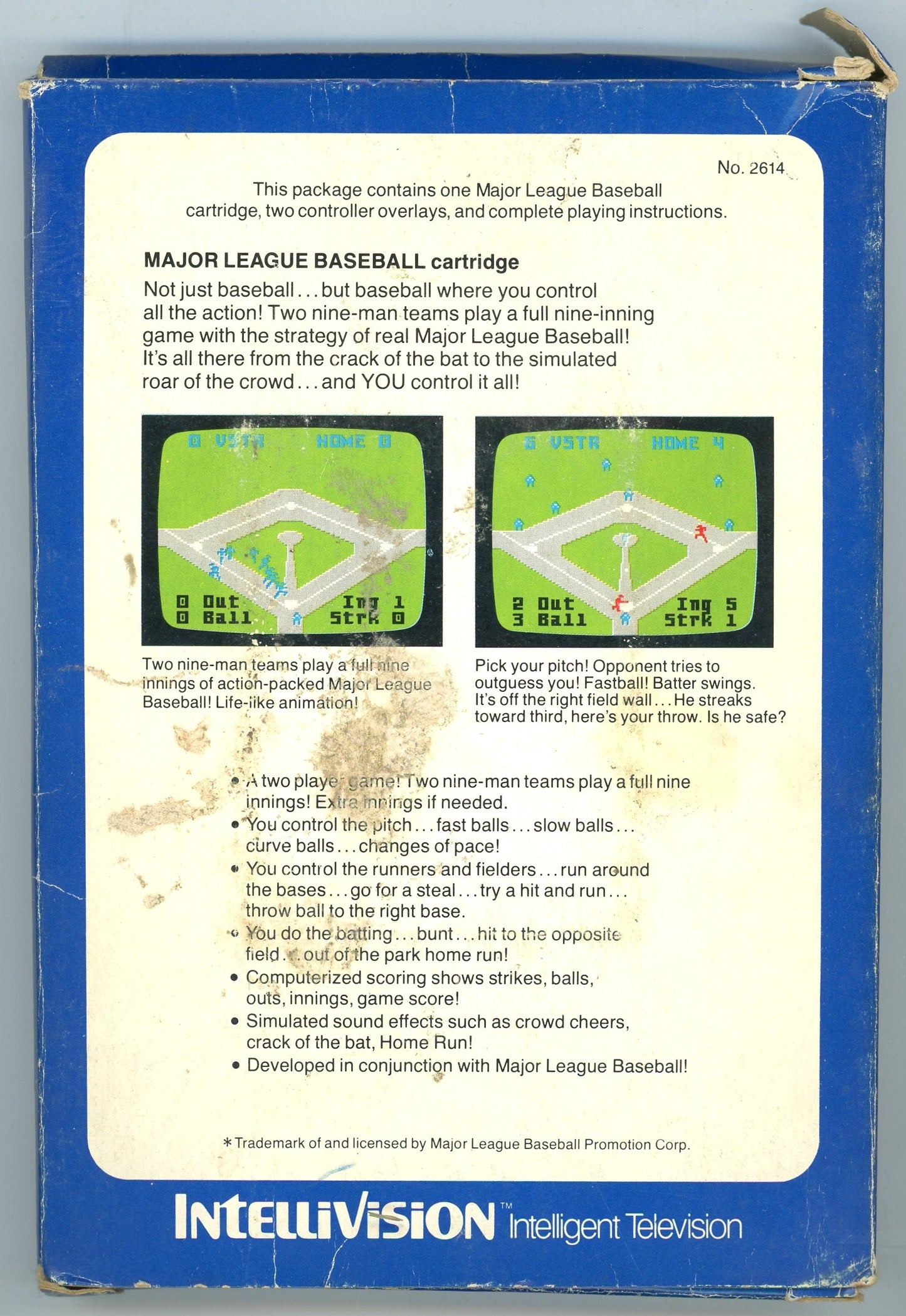 1979 Mattel Electronics Major League Baseball Intellivision Video Game Cartridge in Box