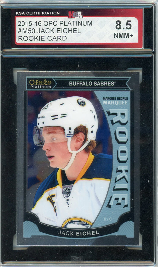 2015/16 OPC O-Pee-Chee Platinum Jack Eichel Graded Rookie Card KSA 8.5