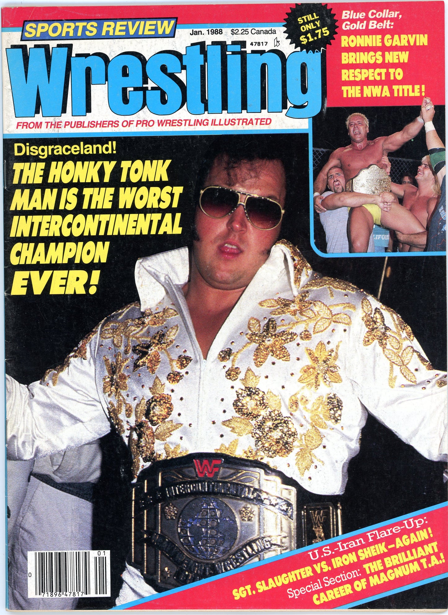 Sports Review Wrestling Vintage Magazine (January, 1988) Honky Tonk Man