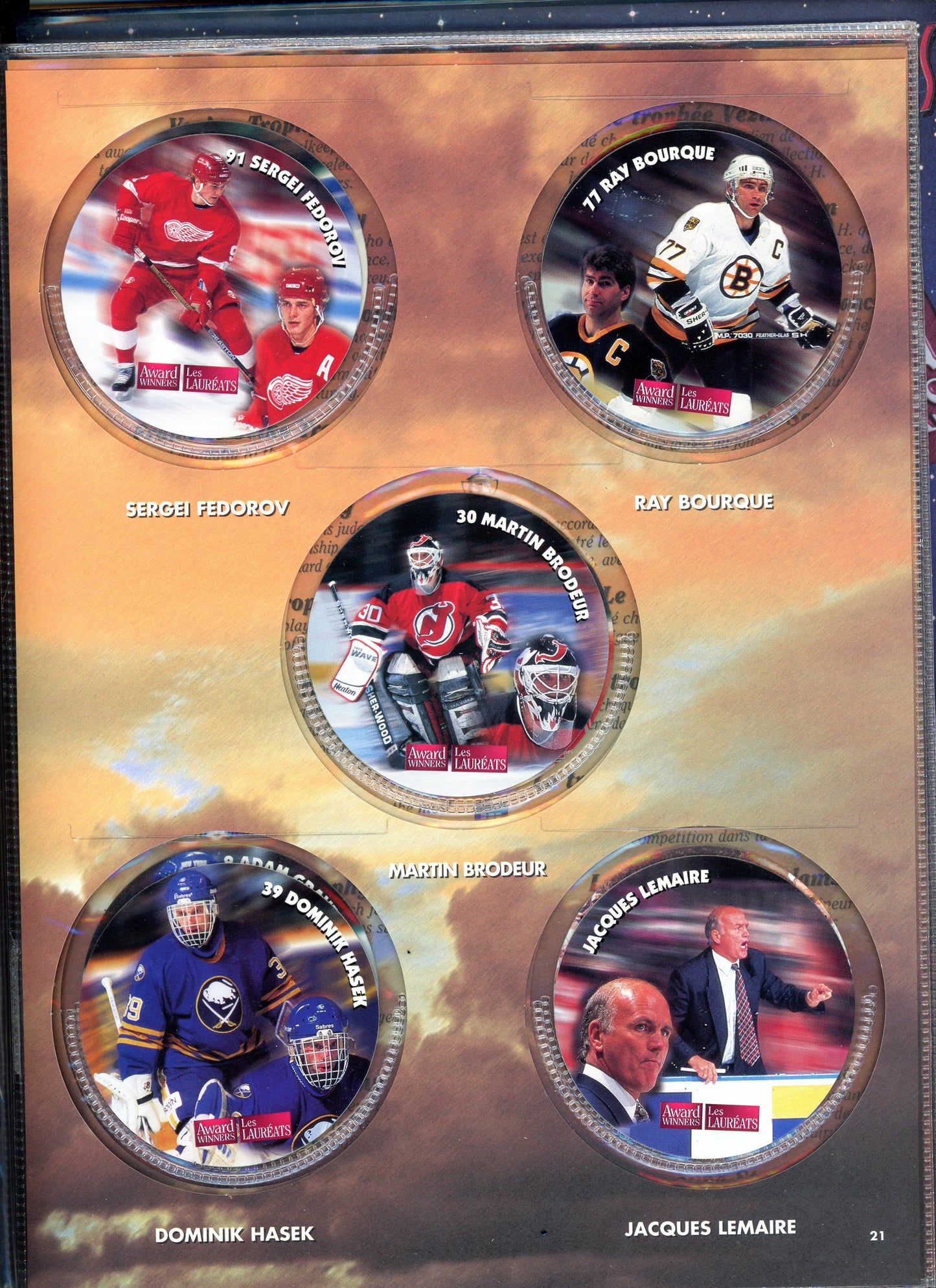 1994/95 Kraft NHL Hockey Card Award Winning Collection Complete Master Set in Binder