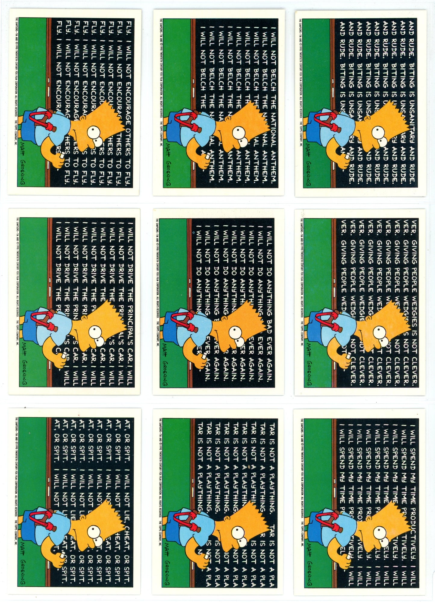 1990 Topps The Simpsons Vintage Trading Card Complete Set (88 Cards & 22 Stickers) - Featuring Bartman Rookie EX/NMT