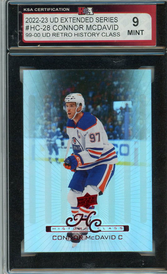 2022/23 Upper Deck Extended Series Connor McDavid Graded Card #HC-28 KSA 9