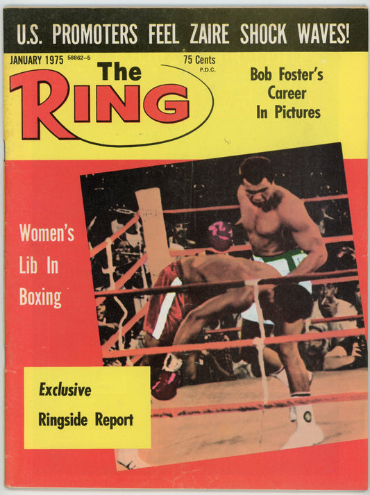 The Ring Vintage Boxing Magazine (January 1975) Foreman vs. Ali in Zaire