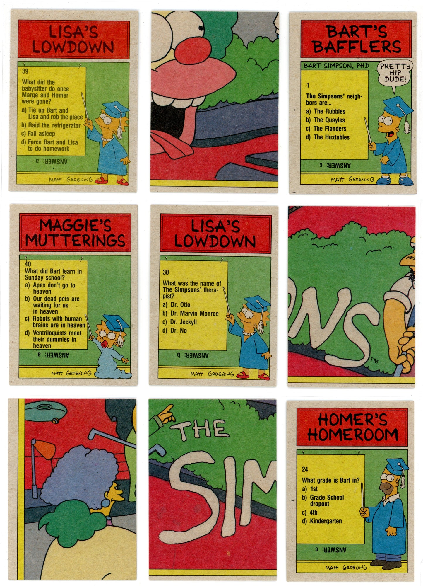 1990 Topps The Simpsons Vintage Trading Card Complete Set (88 Cards & 22 Stickers) - Featuring Bartman Rookie EX/NMT