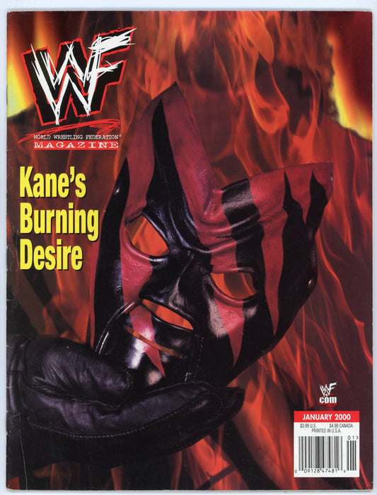 WWF WWE Vintage Wrestling Magazine (January 2000) Kane Cover