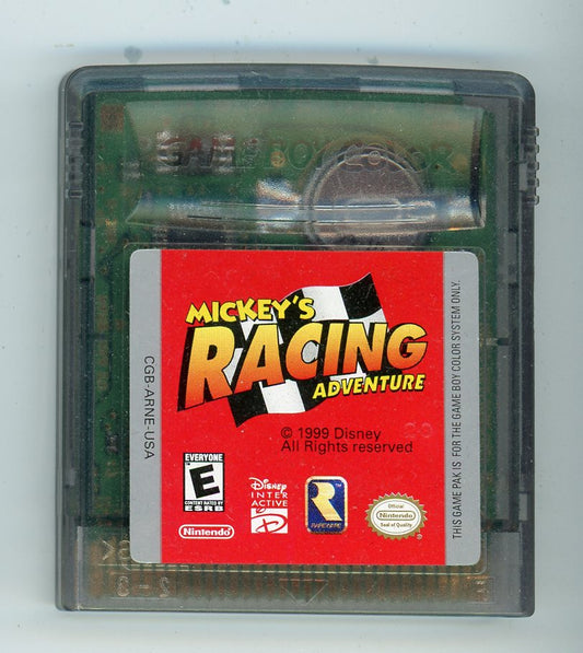 1999 Mickey's Racing Adventure Game Boy Color Video Game Cartridge