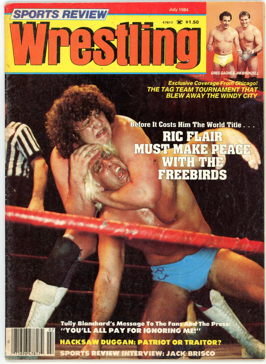 Sports Review Wrestling Vintage Magazine (July, 1984) Ric Flair, Freebirds