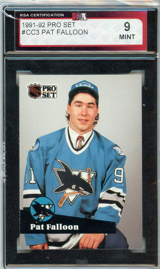 1991/92 Pro Set Pat Falloon Graded Card #CC3 KSA 9