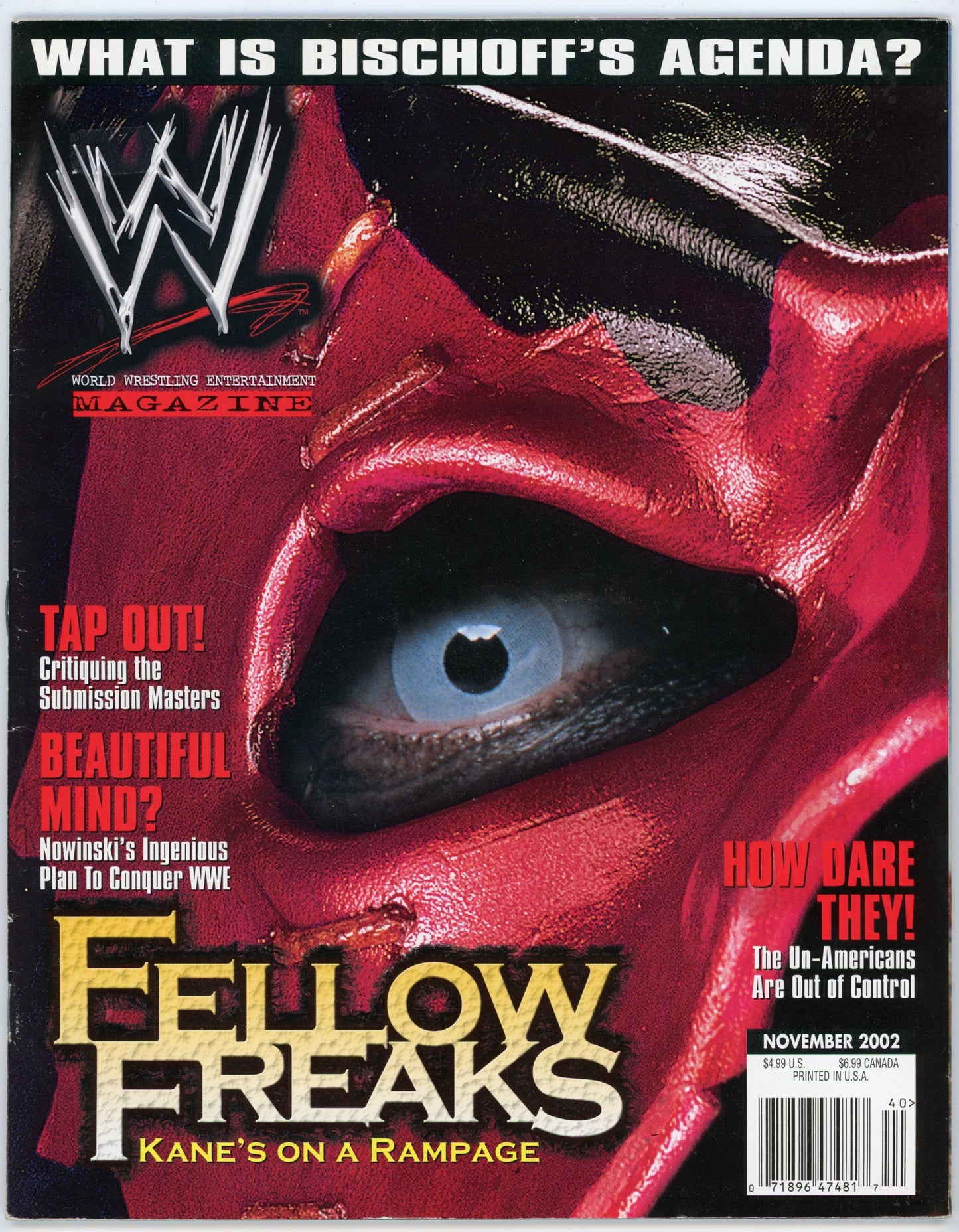 WWE Vintage Wrestling Magazine (November 2002) Kane Cover