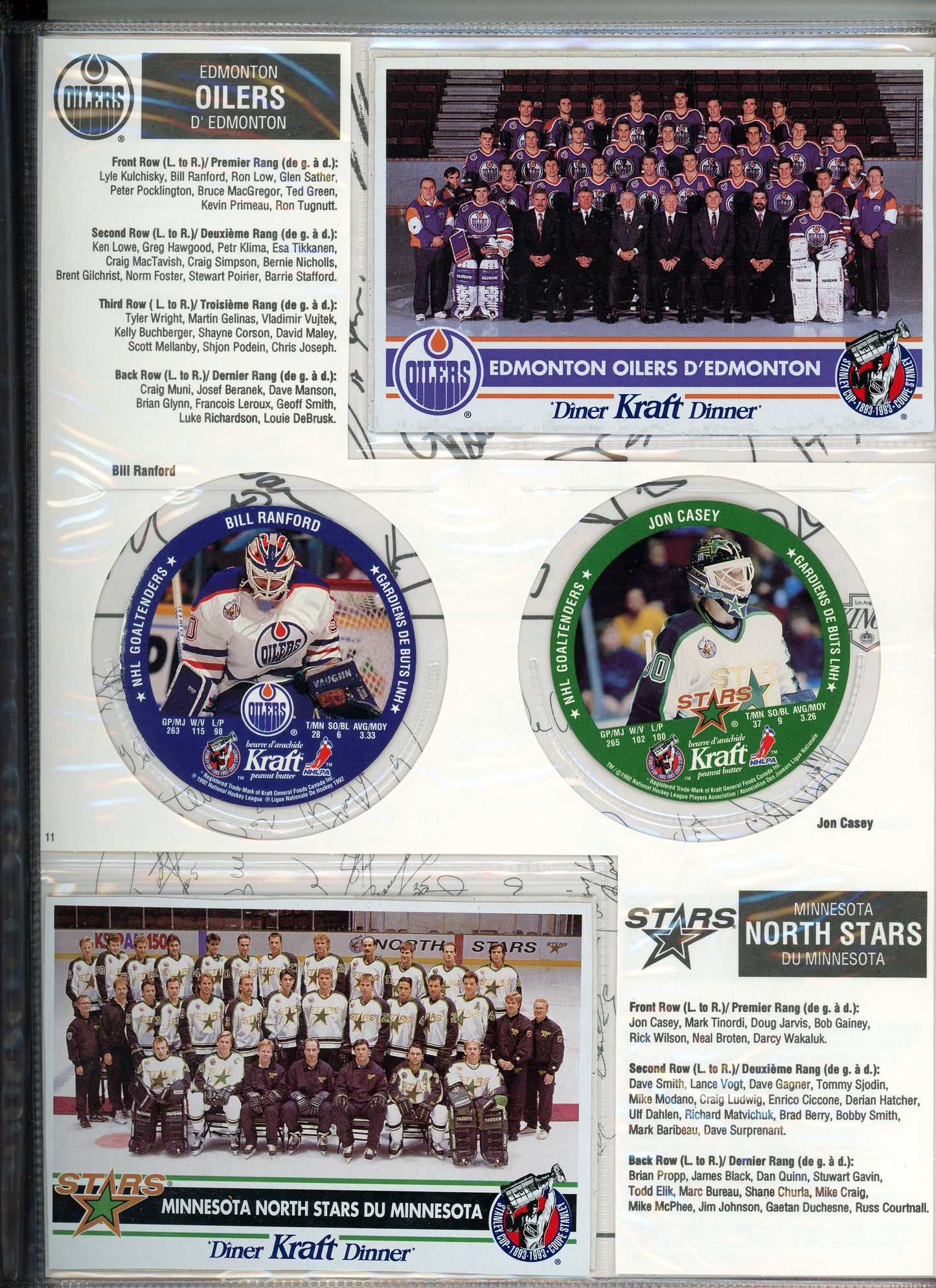 1993 Kraft NHL Hockey Card Stanley Cup Collection Complete Master Set in Binder