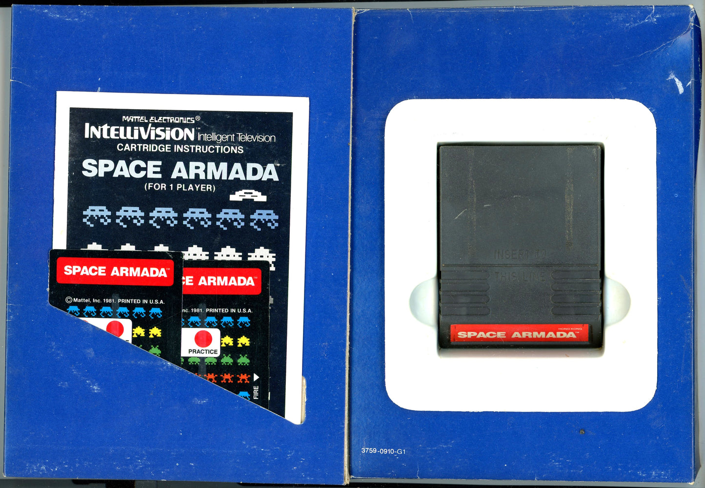 1981 Mattel Electronics Space Armada Intellivision Video Game Cartridge in Box