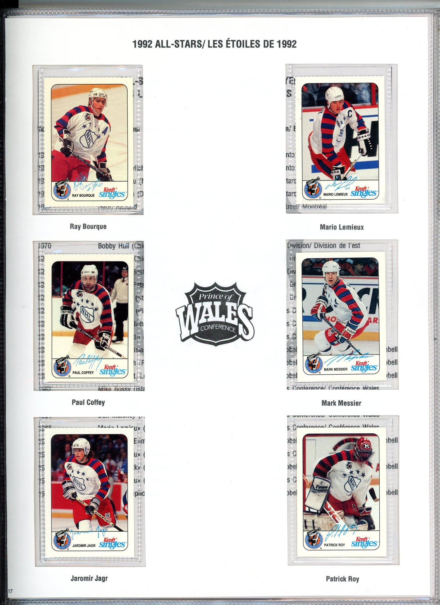 1993 Kraft NHL Hockey Card Stanley Cup Collection Complete Master Set in Binder
