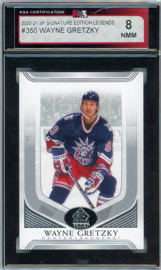 2020/21 UD SP Signature Edition Legends Wayne Gretzky Graded Card #350 KSA 8