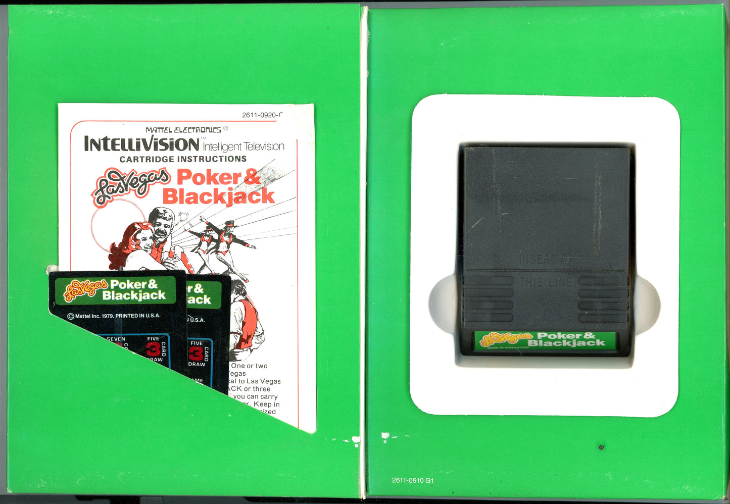 1979 Mattel Electronics Las Vegas Poker & Blackjack Intellivision Video Game Cartridge in Box