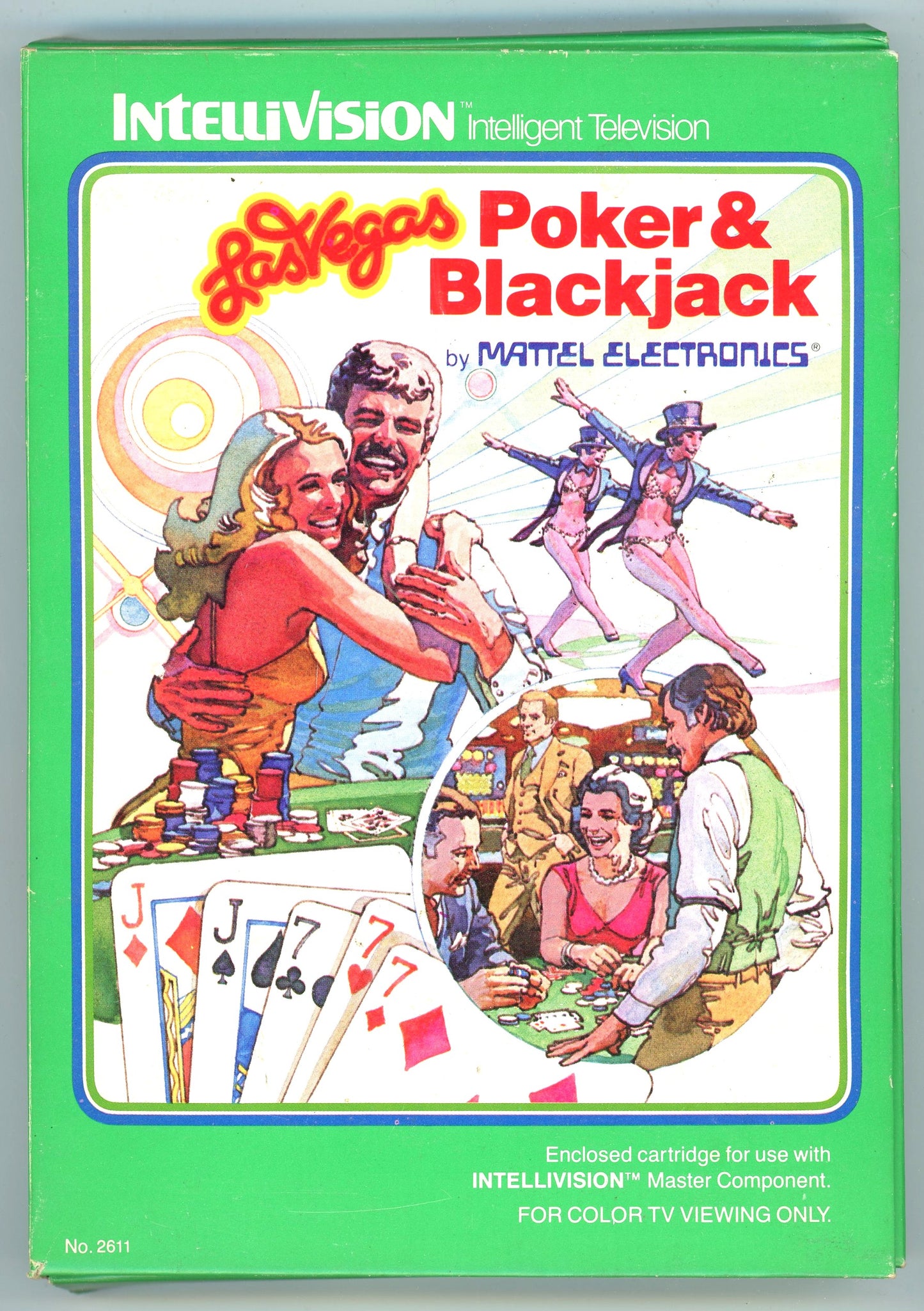 1979 Mattel Electronics Las Vegas Poker & Blackjack Intellivision Vintage Video Game Cartridge in Box