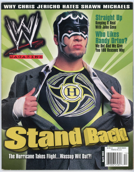 WWE Vintage Wrestling Magazine (April 2003) The Hurricane Cover