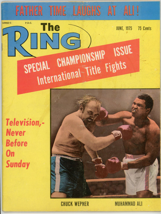 The Ring Vintage Boxing Magazine (June 1975) Chuck Wepner vs. Muhammad Ali