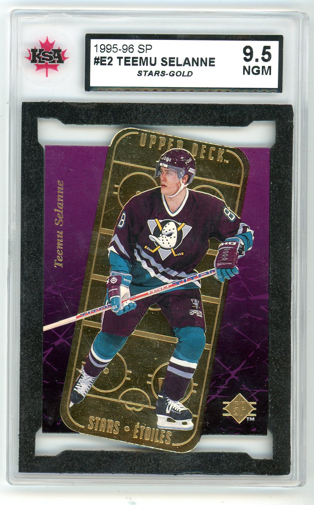 1995/96 SP Authentic Teemu Selanne Graded Card #E2 KSA 9.5