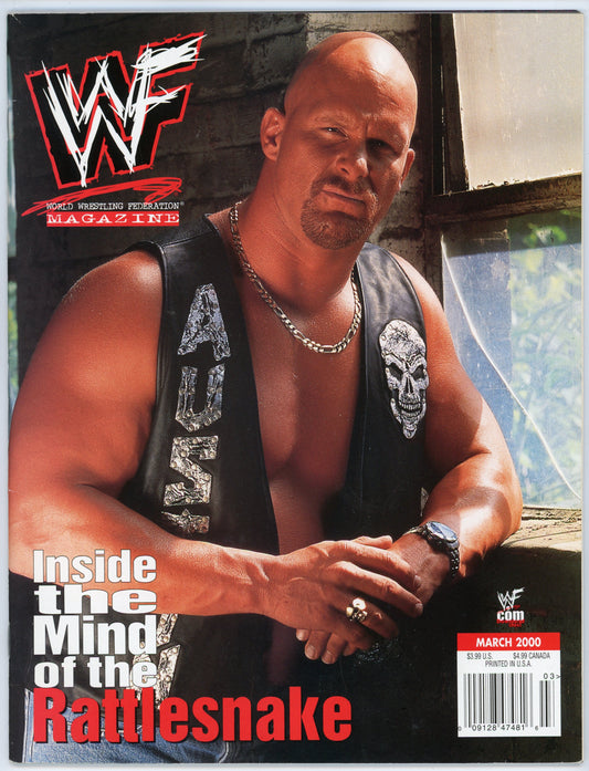 WWF WWE Vintage Wrestling Magazine (March 2000) Steve Austin Cover
