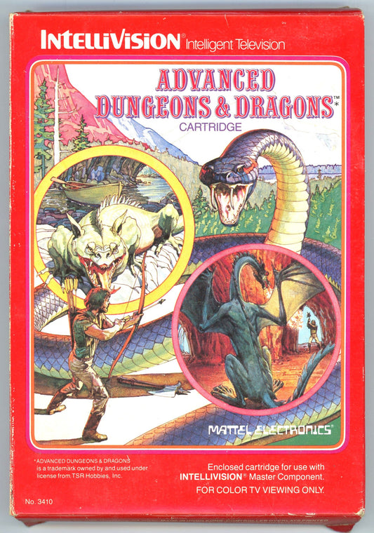1982 Mattel Electronics Advanced Dungeons & Dragons Intellivision Video Game Cartridge in Box