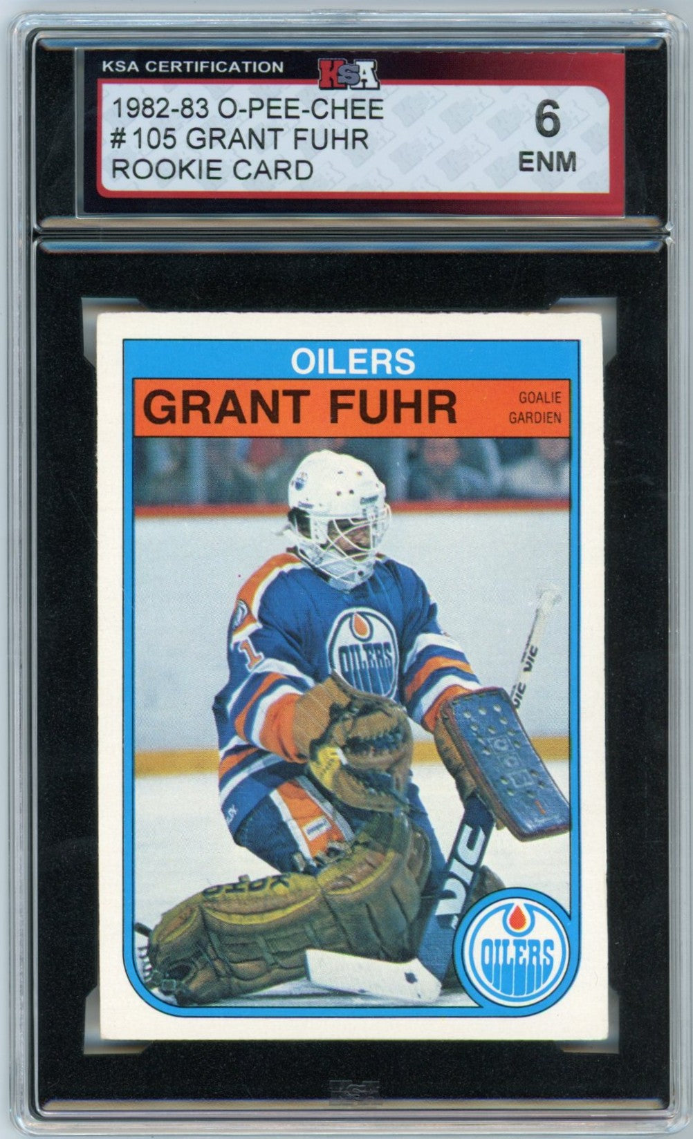 1982/83 OPC O-Pee-Chee Grant Fuhr Graded Rookie Card #105 KSA 6