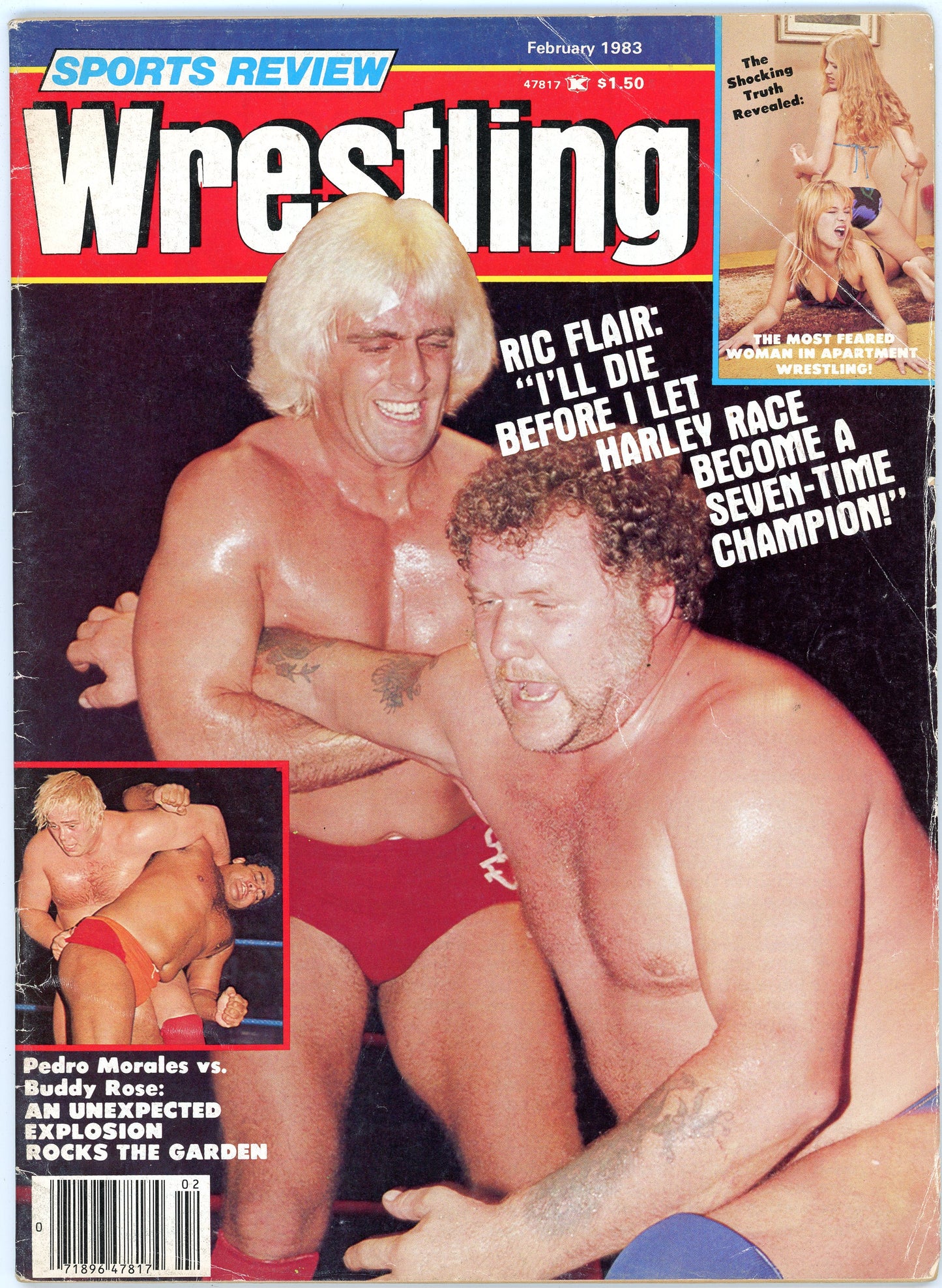 Sports Review Wrestling Vintage Magazine (February, 1983) Ric Flair, Harley Race