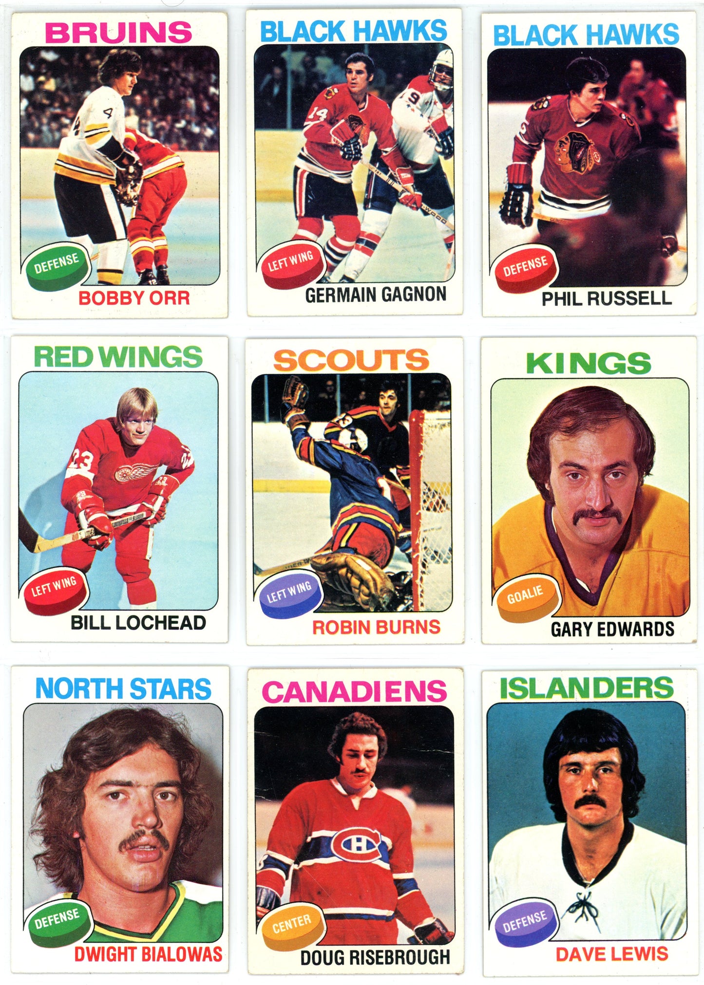 1975/76 Topps NHL Hockey Complete Set (330 Cards) VG+/EX Condition Bobby Orr, Lafleur