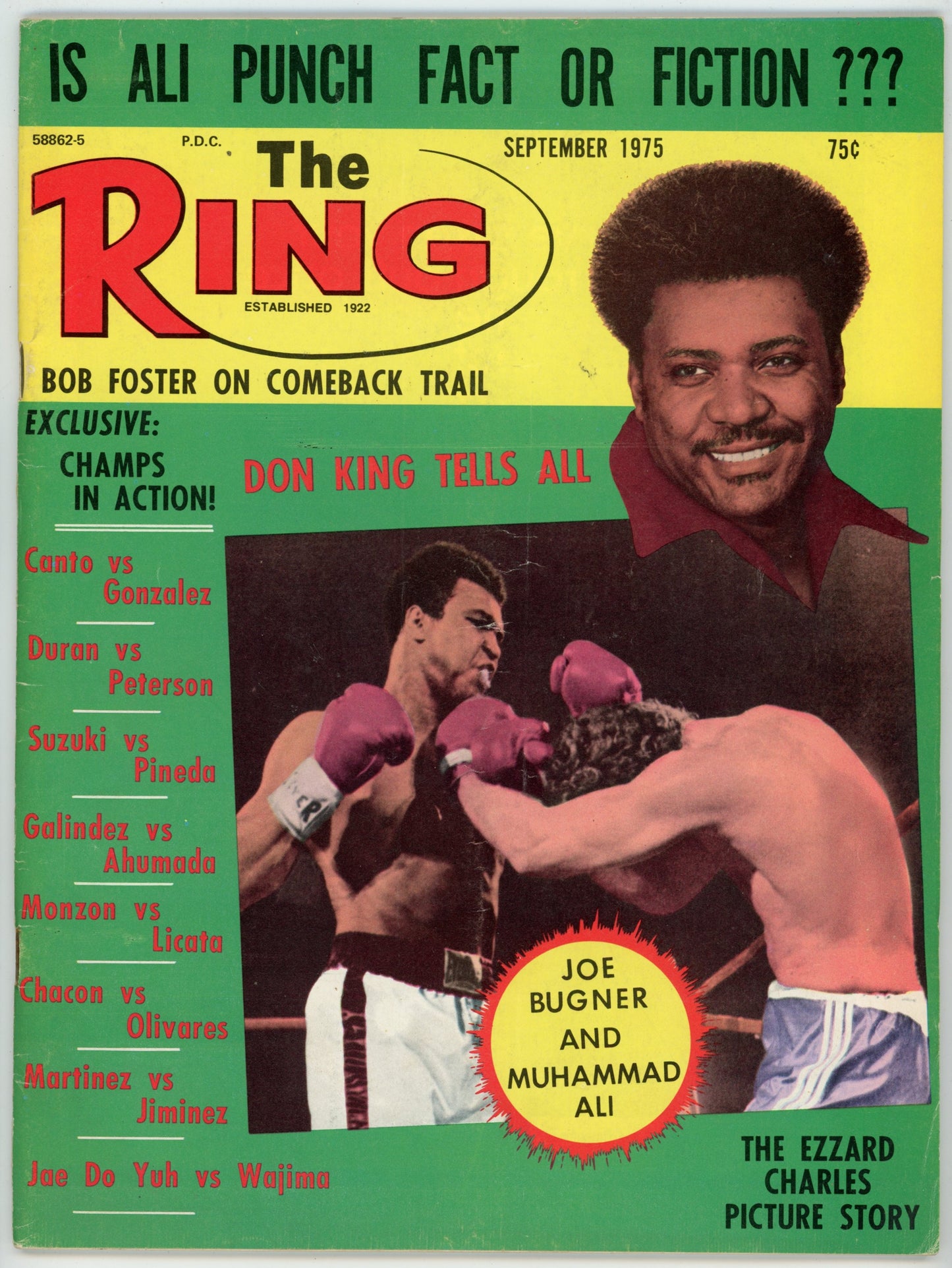 The Ring Vintage Boxing Magazine (September 1975) Joe Bugner vs Muhammad Ali