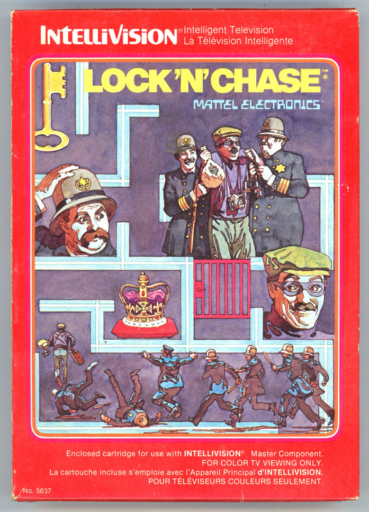 1982 Mattel Electronics Lock 'N' Chase Intellivision Video Game Cartridge in Box