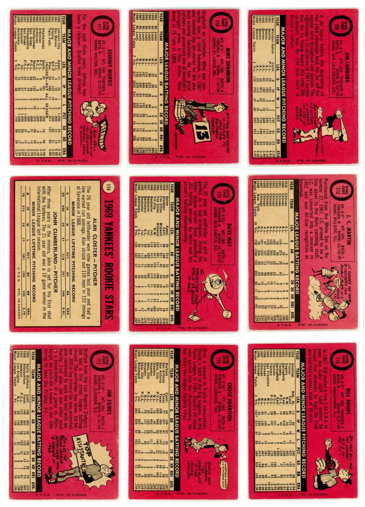 1969 OPC O-Pee-Chee MLB Baseball Complete Set (218 Cards) PR/FAIR Condition Low Grade