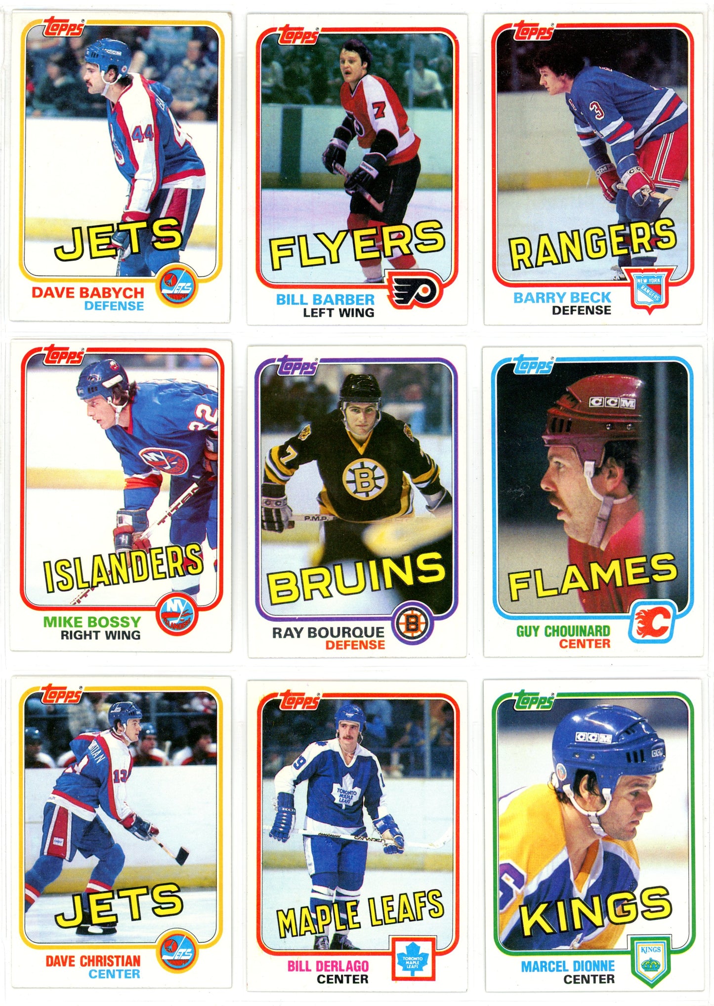 1981/82 Topps NHL Hockey Complete Set (198 Cards) EX Condition