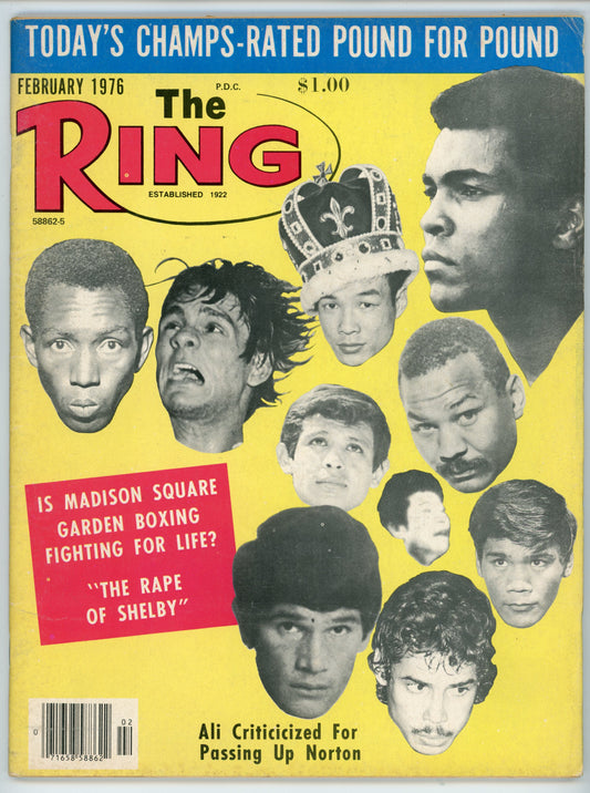 The Ring Vintage Boxing Magazine (February 1976) Muhammad Ali, Ken Norton