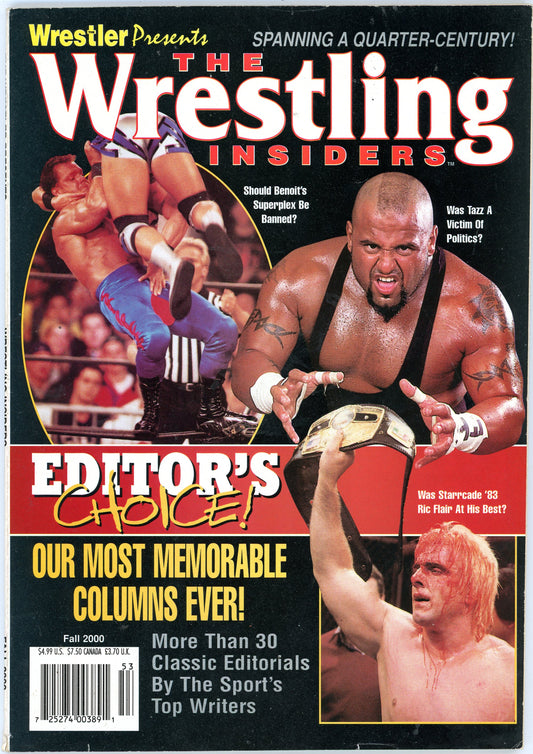 The Wrestler Presents The Wrestling Insiders Vintage Magazine (Fall 2000) Editor's Choice