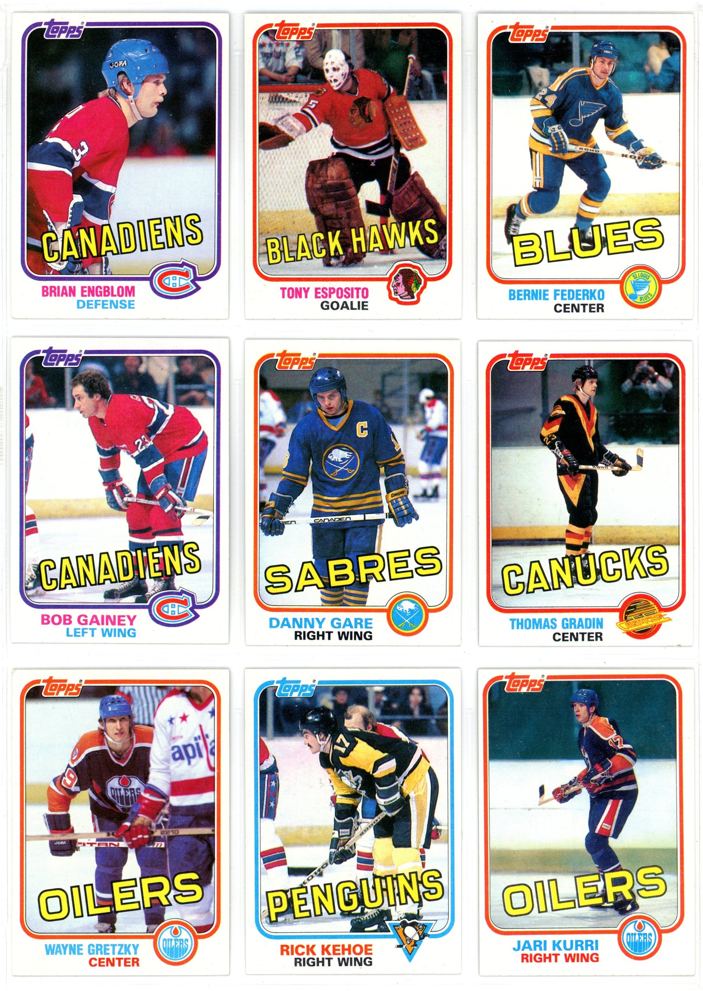 1981/82 Topps NHL Hockey Complete Set (198 Cards) EX Condition