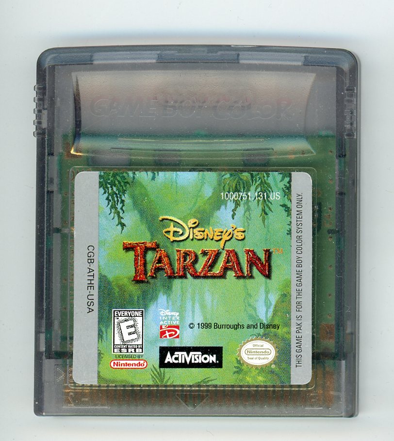 1999 Disney's Tarzan Game Boy Color Video Game Cartridge